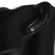 Pink Cubic Zirconia Silver Stud Earrings, e426st